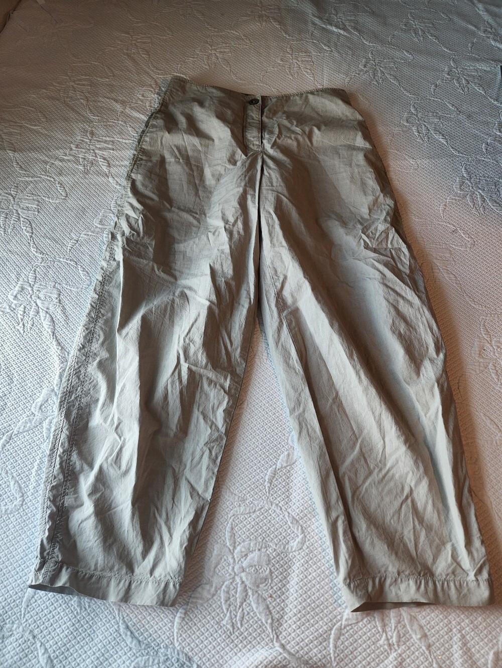 Women's Light Gray Elastic-Waist Jogger Pants
